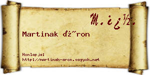 Martinak Áron névjegykártya